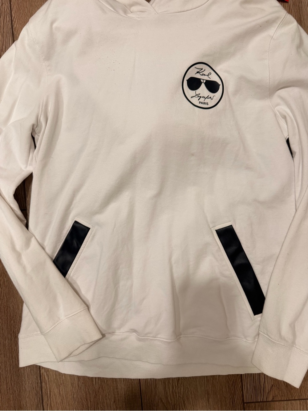 Karl Lagerfeld Paris White sweatshirt with Black  accents